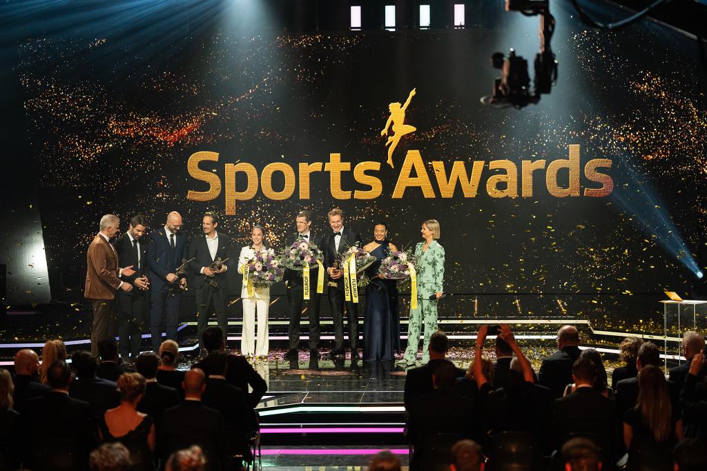 Sports Awards 2025 Gruppenbild der Gewinnerinnen und Gewinner 29.3.2026 Copyright: SRF/Valeriano Di Domenico